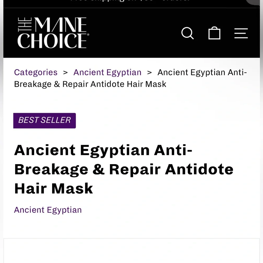 Set of 2 The Mane Choice Ancient Egyptian Hair Mask 8 oz AntiBreakage Repair NWT